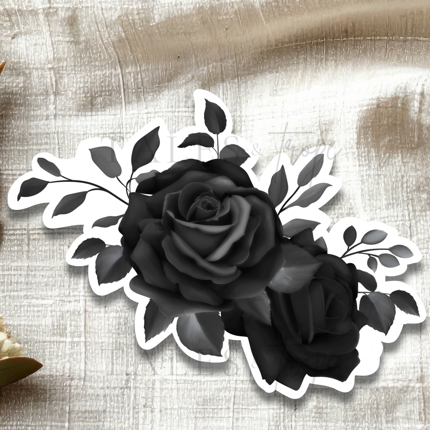 Black roses-Bookish Sticker