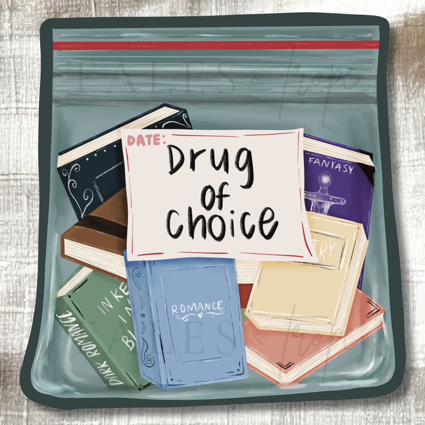 Drug of choice-Bookish Sticker
