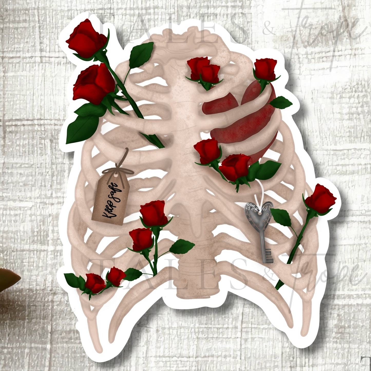Roses & Ribs Romance -Bookish Sticker