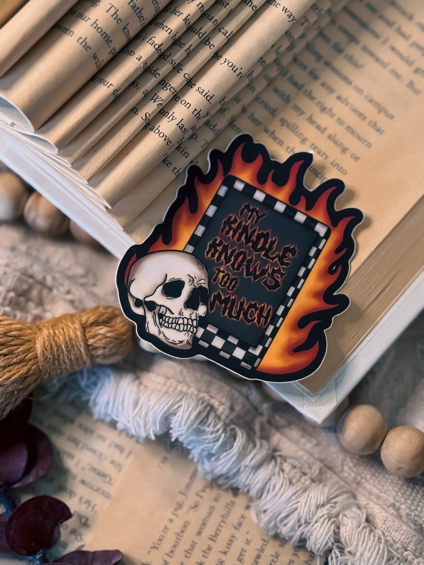 My kindle knows too much- Bookish Sticker