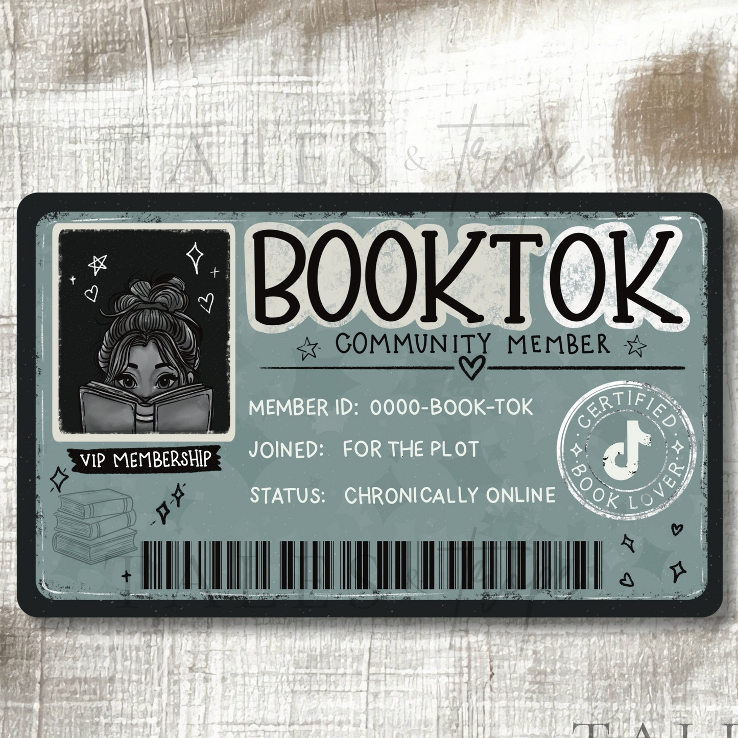 Booktok community membership card-Bookish Sticker