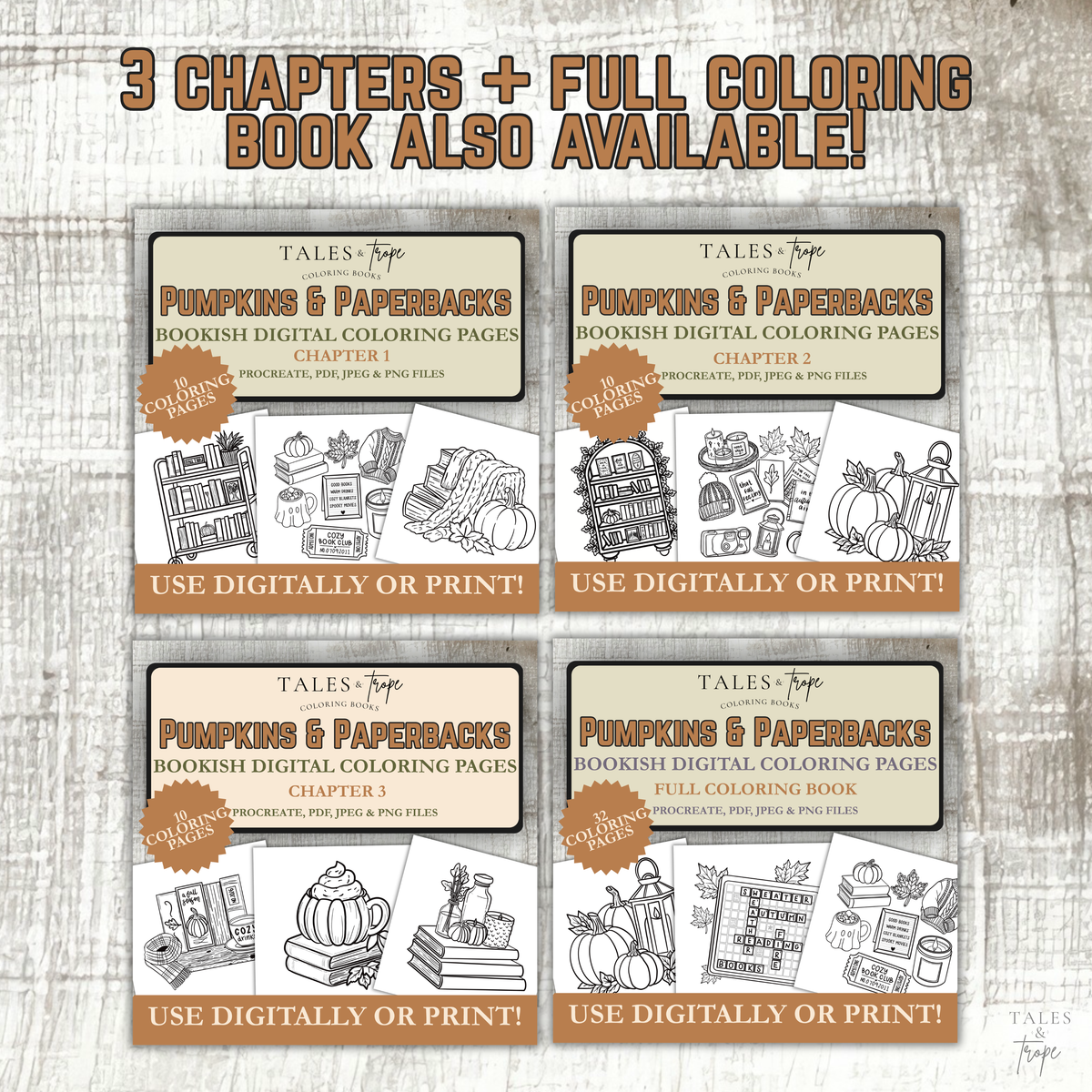 Pumpkins & Paperbacks Coloring Book (PREORDER)
