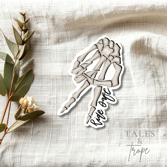 Skelly biker wave-Motorcycle Sticker
