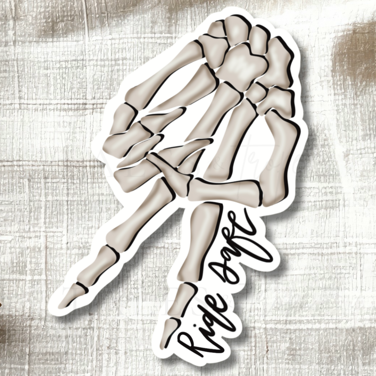Skelly biker wave-Motorcycle Sticker