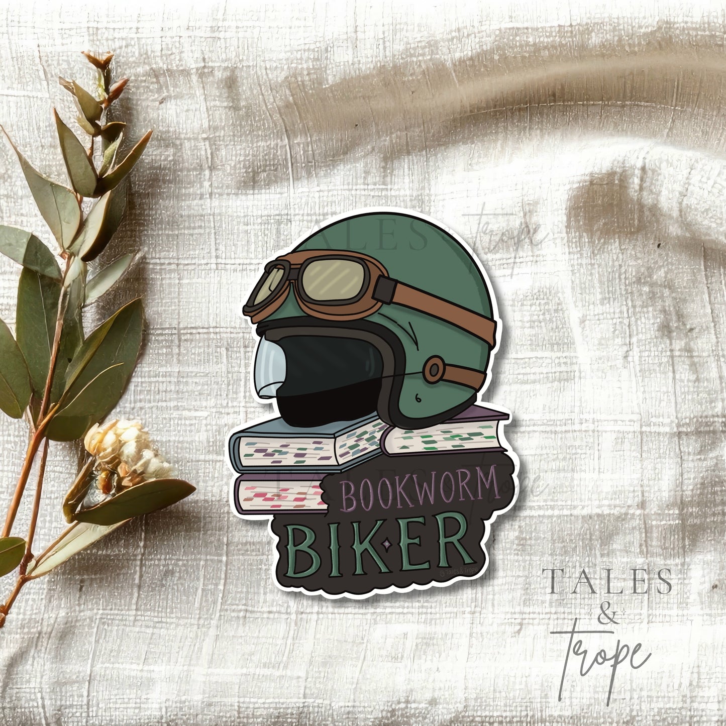 Bookworm Biker- Bookish/Motorcycle Sticker