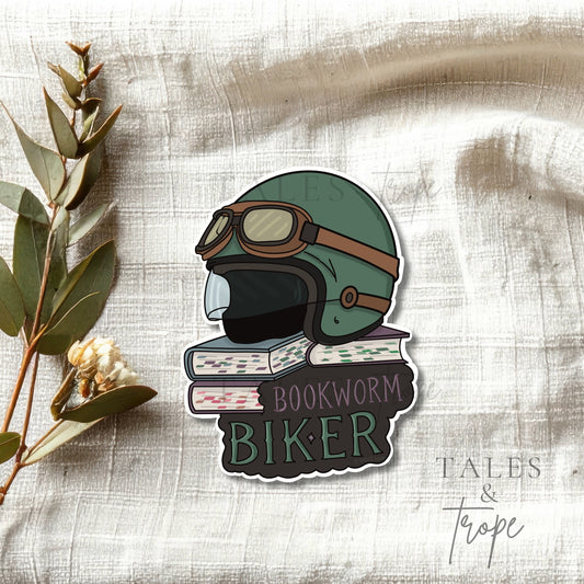 Bookworm Biker- Bookish/Motorcycle Sticker