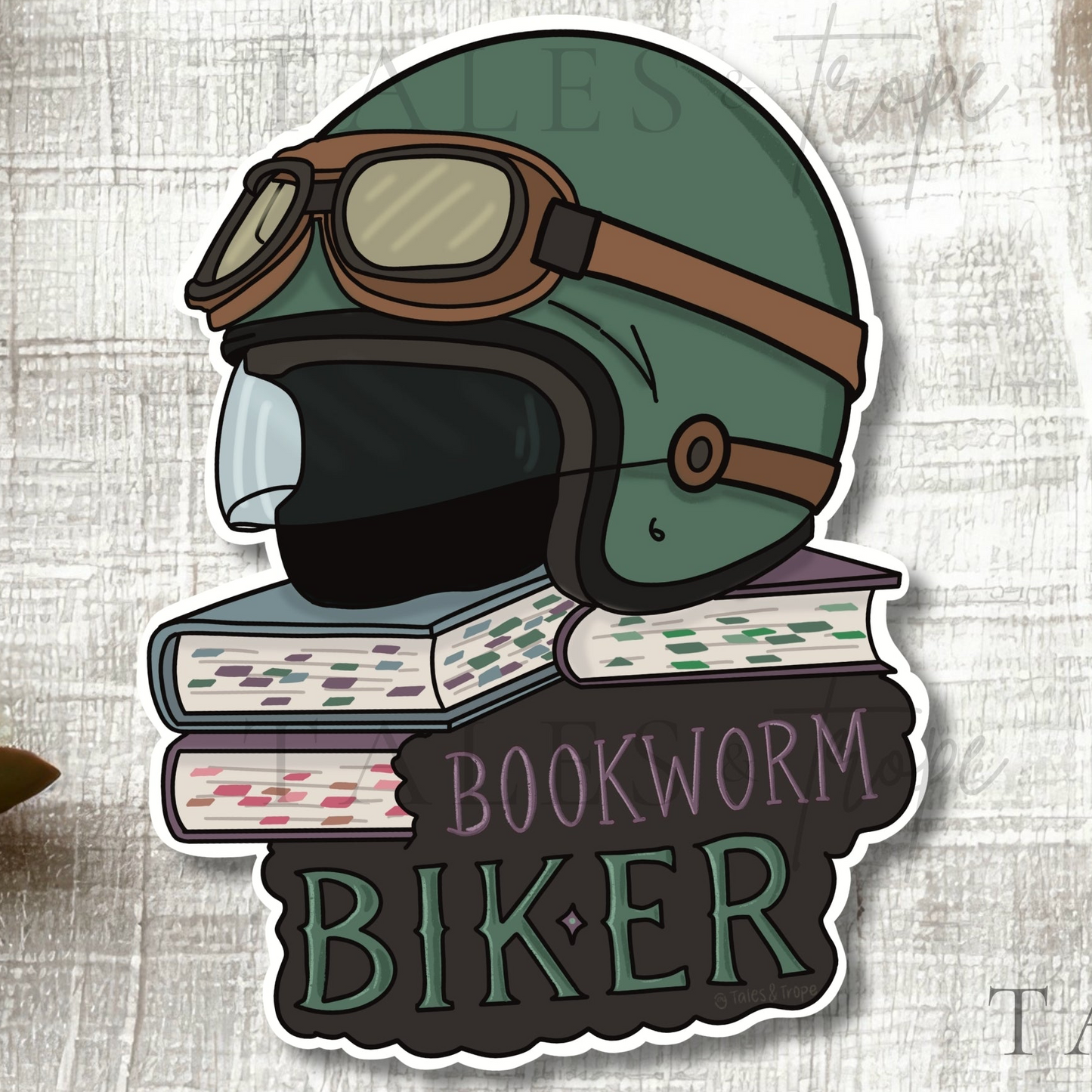 Bookworm Biker- Bookish/Motorcycle Sticker