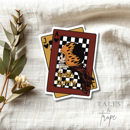 Jack & Ace moto playing cards-Motorcycle Sticker