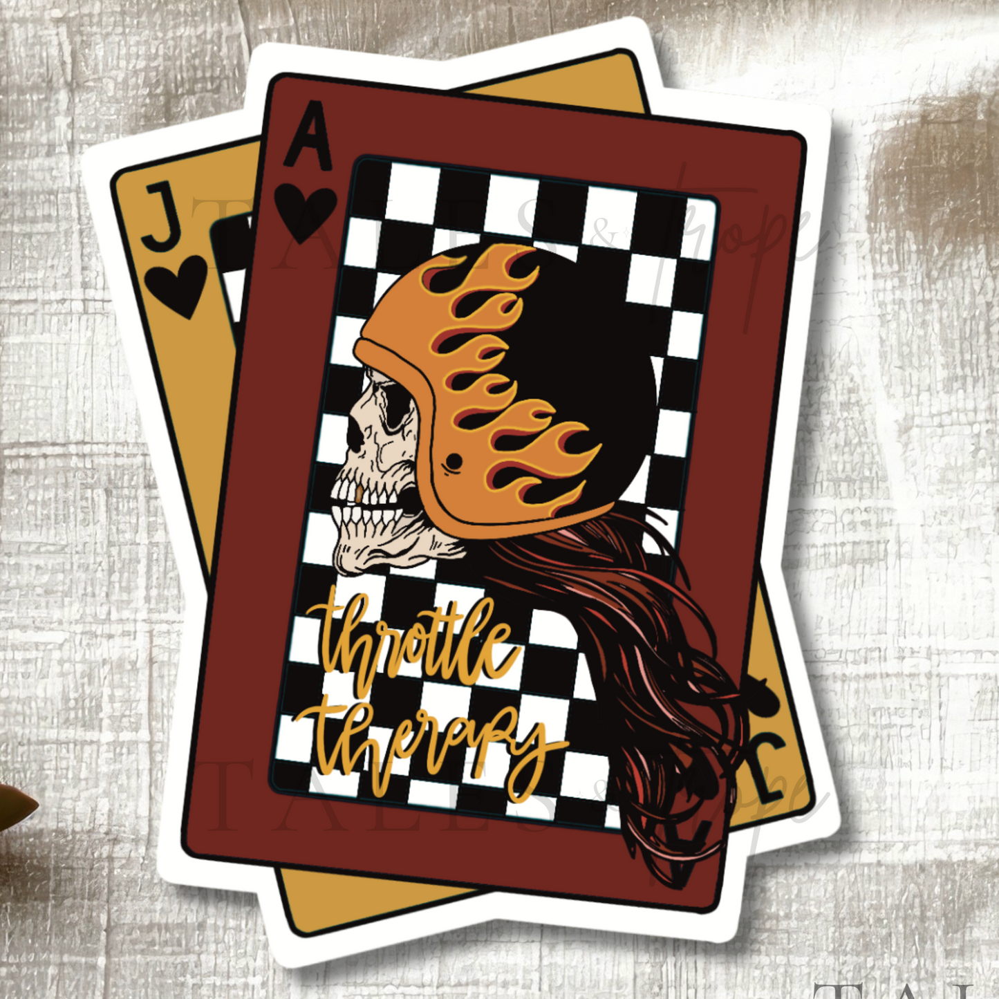 Jack & Ace moto playing cards-Motorcycle Sticker