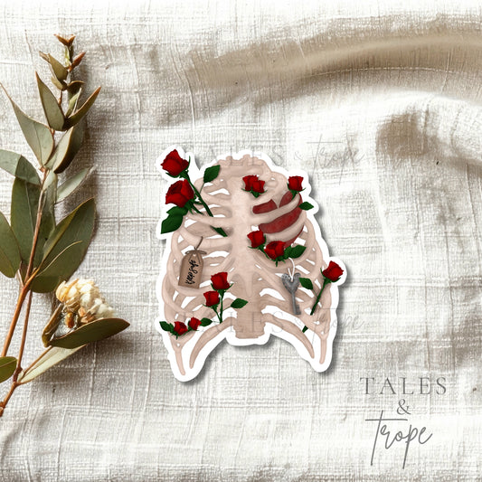 Roses & Ribs Romance -Bookish Sticker