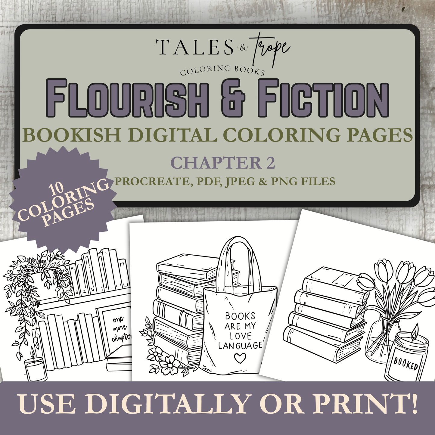 Digital coloring pages-Flourish & Fiction: Chapter 2