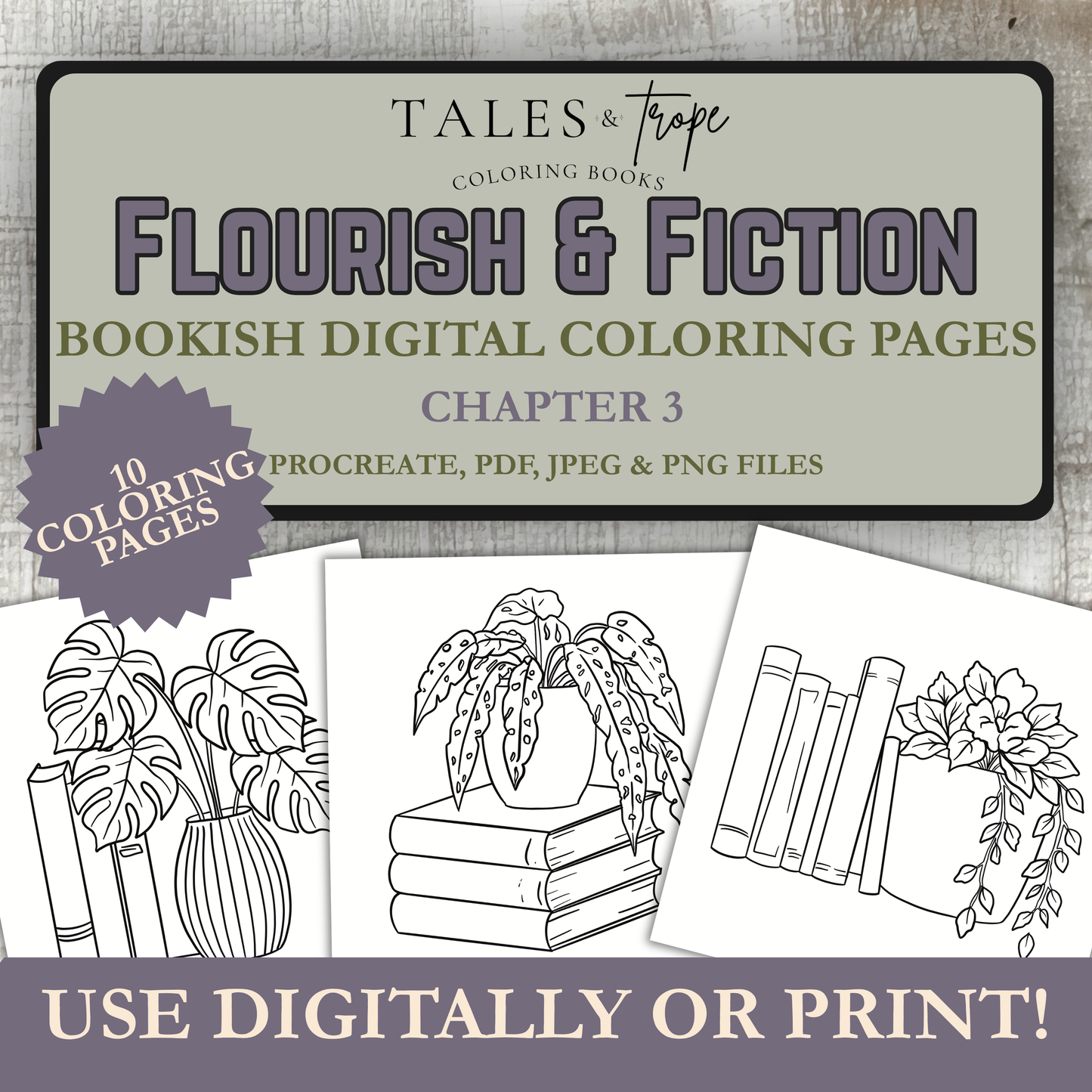Digital coloring pages-Flourish & Fiction: Chapter 3