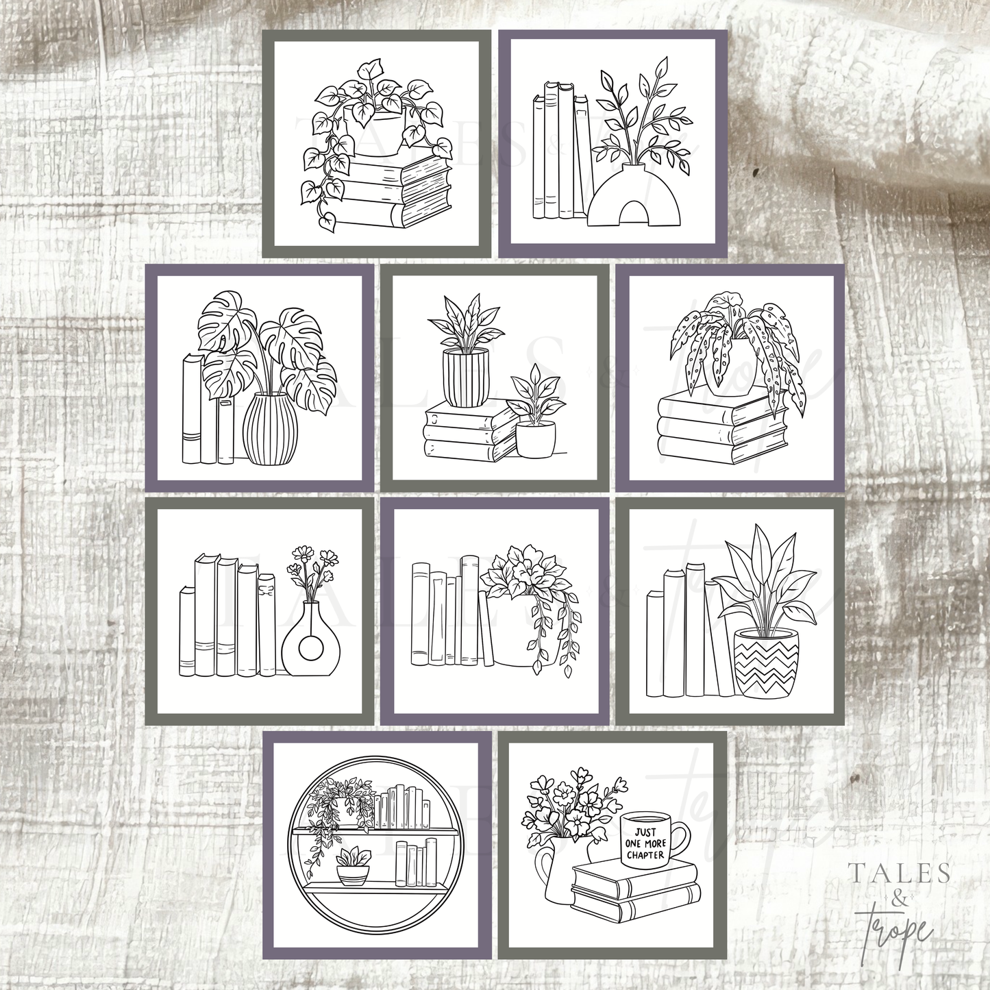 Digital coloring pages-Flourish & Fiction: FULL DIGITAL COLORING BOOK