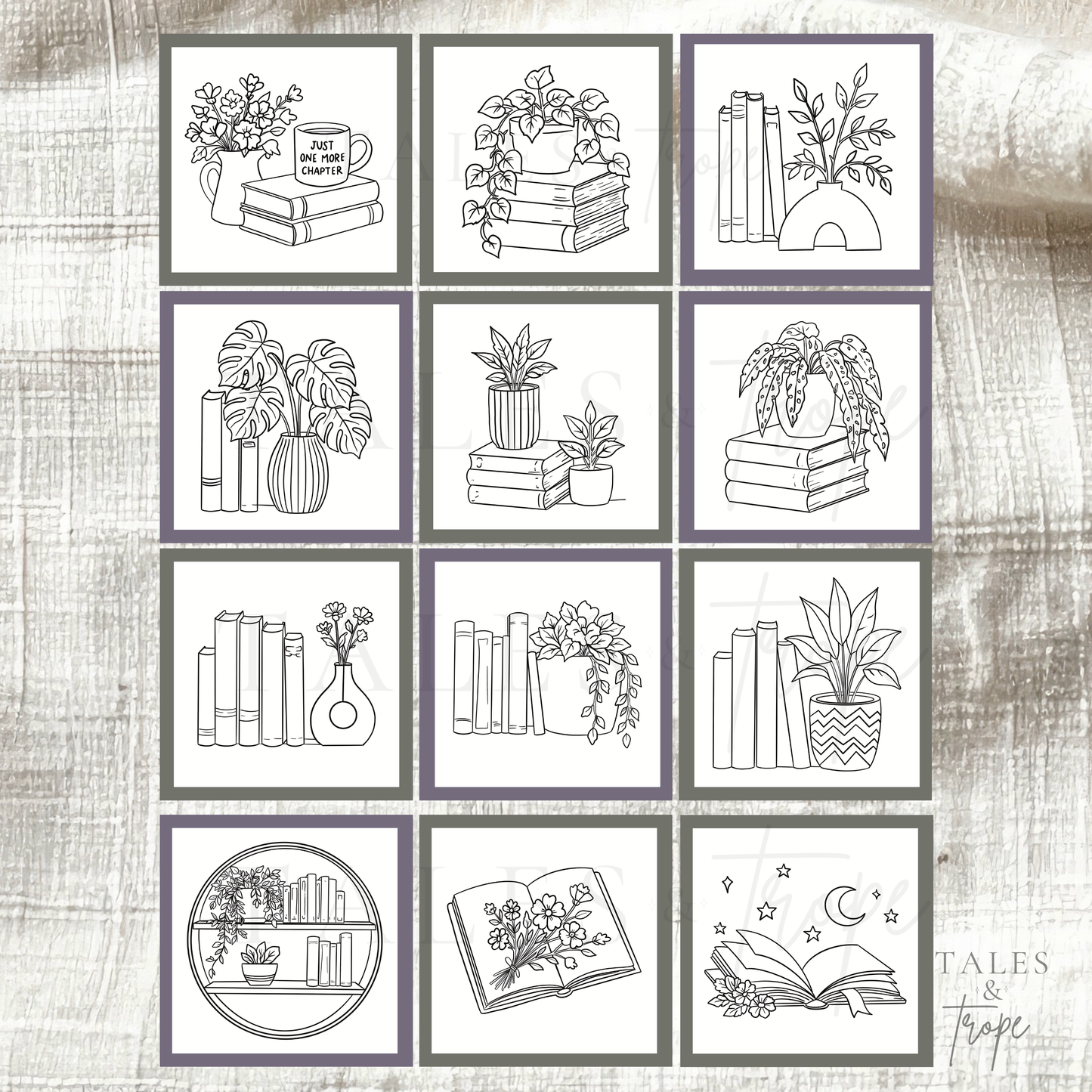 Digital coloring pages-Flourish & Fiction: FULL DIGITAL COLORING BOOK